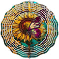 Butterfly on a Sunflower Novelty Metal Wind Spinner 10" Spinner (WCS)