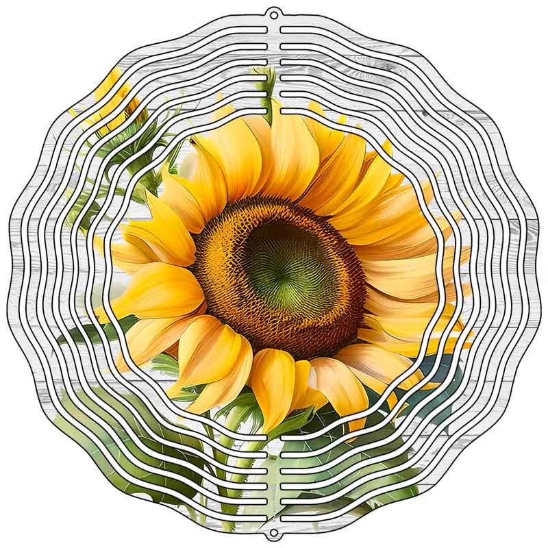 Sunflower Novelty Metal Wind Spinner 10" Spinner (WCS)