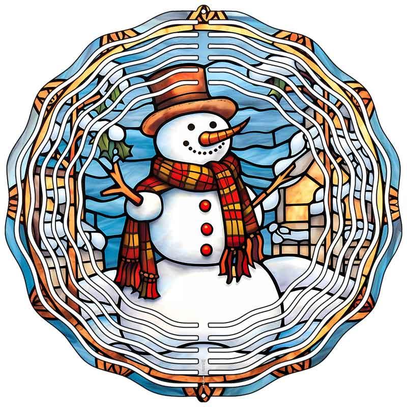 Snowman Novelty Metal Wind Spinner 10" Spinner (WCS)