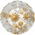 Shiny Gold Snowflake Novelty Metal Wind Spinner 10" Spinner (WCS)