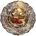 Red Pickup Christmas Scene Novelty Metal Wind Spinner 10" Spinner (WCS)