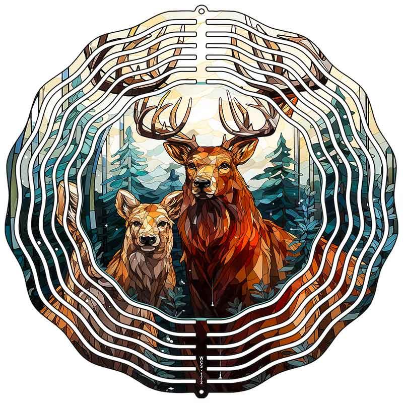 Deer Zoomed In Novelty Metal Wind Spinner 10" Spinner (WCS)