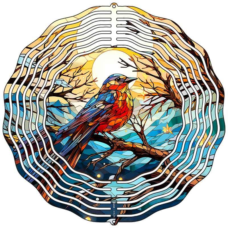 Bird Zoomed In Novelty Metal Wind Spinner 10" Spinner (WCS)