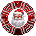 Santa with Red Glitter Novelty Metal Wind Spinner 10" Spinner (WCS)