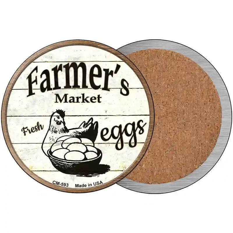 Farmers Market Eggs Novelty Circle Coaster Set of 4 3.5" Coaster (Sets of 4) (CC)