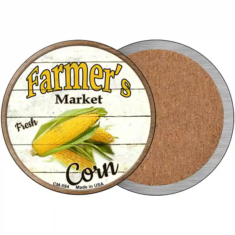 Farmers Market Corn Novelty Circle Coaster Set of 4 3.5" Coaster (Sets of 4) (CC)