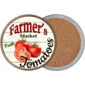 Farmers Market Tomatoes Novelty Circle Coaster Set of 4 3.5" Coaster (Sets of 4) (CC)