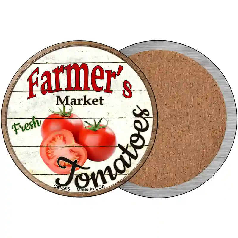 Farmers Market Tomatoes Novelty Circle Coaster Set of 4 3.5" Coaster (Sets of 4) (CC)