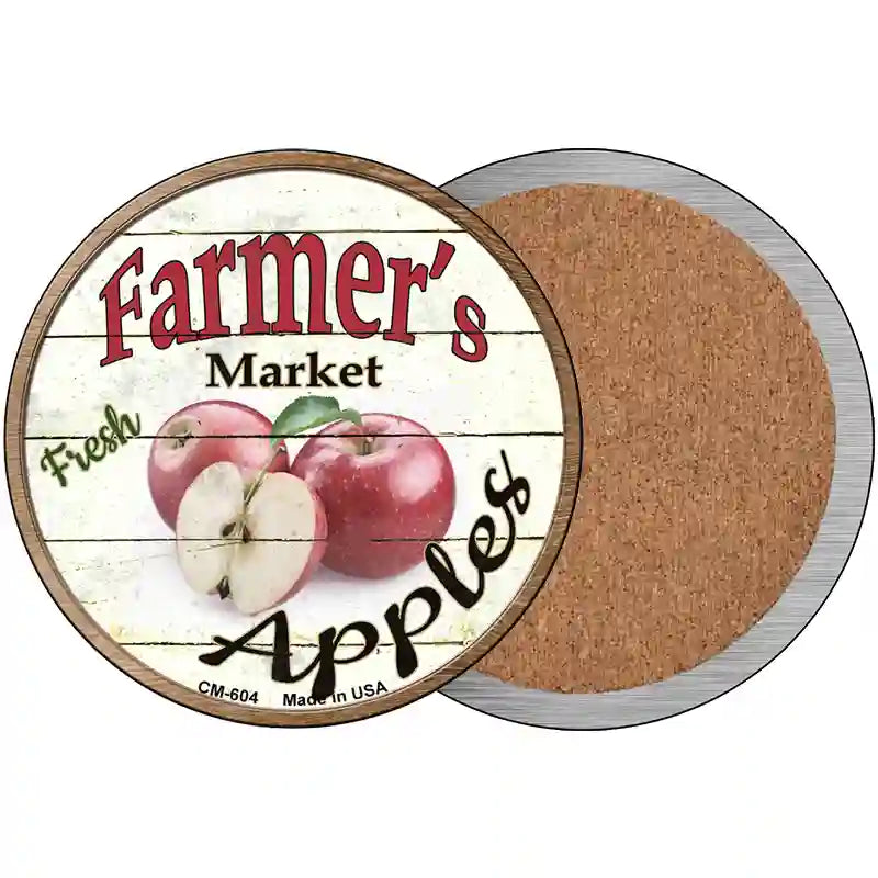 Farmers Market Apples Novelty Circle Coaster Set of 4 3.5" Coaster (Sets of 4) (CC)