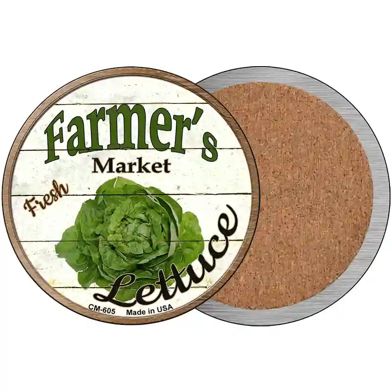 Farmers Market Lettuce Novelty Circle Coaster Set of 4 3.5" Coaster (Sets of 4) (CC)