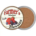 Farmers Market Berries Novelty Circle Coaster Set of 4 3.5" Coaster (Sets of 4) (CC)