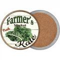 Farmers Market Kale Novelty Circle Coaster Set of 4 3.5" Coaster (Sets of 4) (CC)