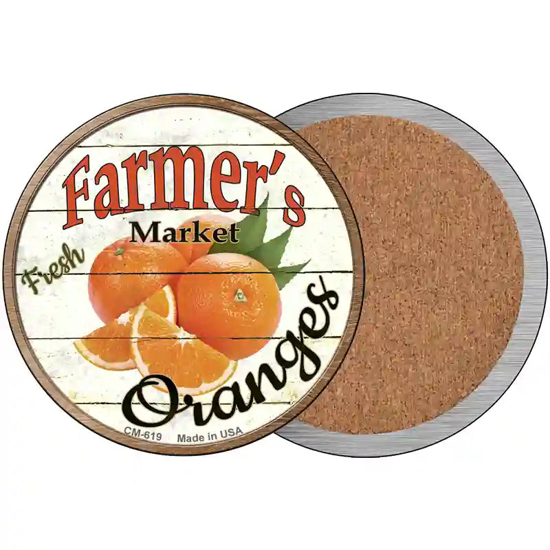 Farmers Market Oranges Novelty Circle Coaster Set of 4 3.5" Coaster (Sets of 4) (CC)
