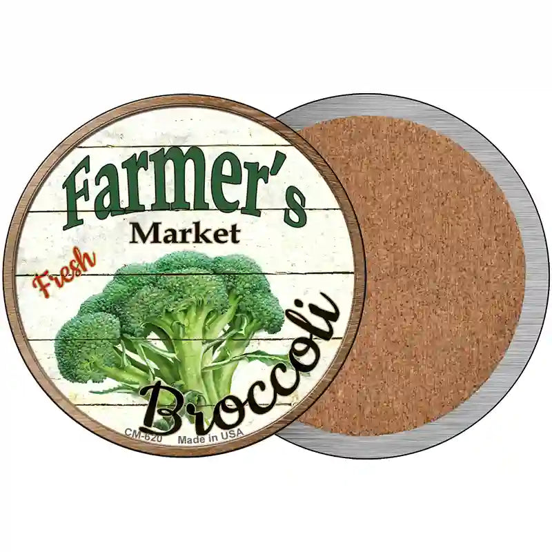 Farmers Market Broccoli Novelty Circle Coaster Set of 4 3.5" Coaster (Sets of 4) (CC)