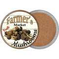 Farmers Market Mushrooms Novelty Circle Coaster Set of 4 3.5" Coaster (Sets of 4) (CC)