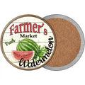 Farmers Market Watermelon Novelty Circle Coaster Set of 4 3.5" Coaster (Sets of 4) (CC)