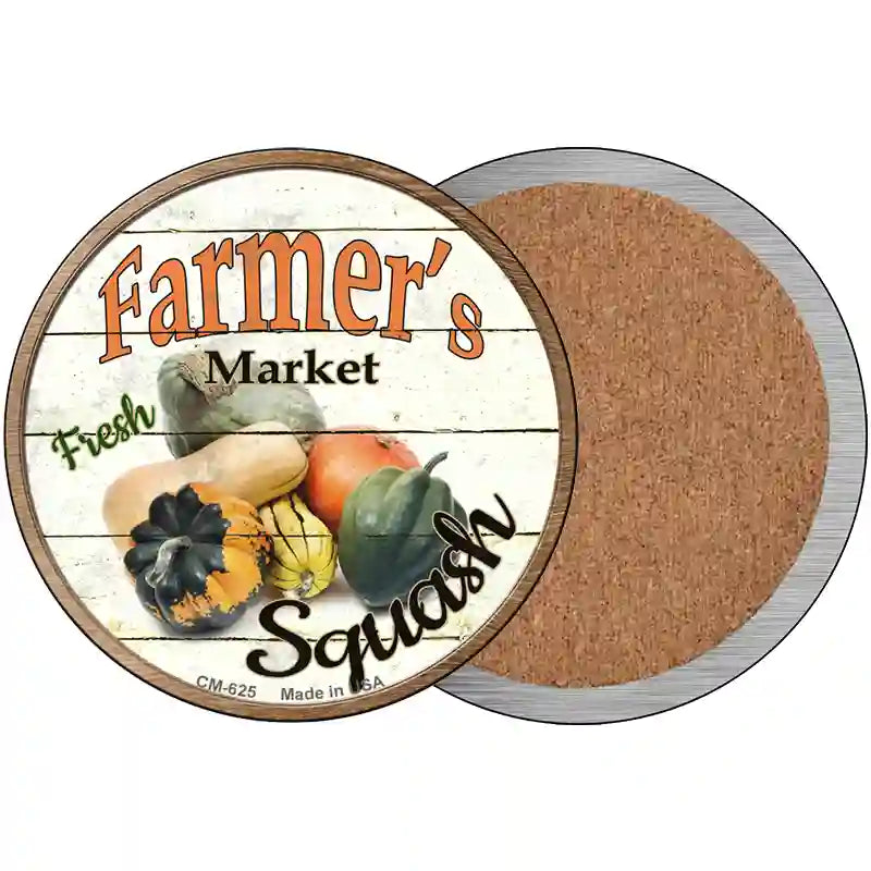 Farmers Market Squash Novelty Circle Coaster Set of 4 3.5" Coaster (Sets of 4) (CC)