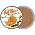 Farmers Market Cantaloupe Novelty Circle Coaster Set of 4 3.5" Coaster (Sets of 4) (CC)