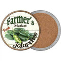 Farmers Market Jalapenos Novelty Circle Coaster Set of 4 3.5" Coaster (Sets of 4) (CC)