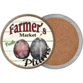 Farmers Market Plum Novelty Circle Coaster Set of 4 3.5" Coaster (Sets of 4) (CC)