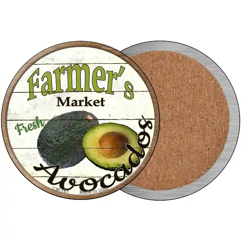 Farmers Market Avocados Novelty Circle Coaster Set of 4 3.5" Coaster (Sets of 4) (CC)