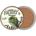Farmers Market Artichokes Novelty Circle Coaster Set of 4 3.5" Coaster (Sets of 4) (CC)