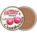 Farmers Market Cranberries Novelty Circle Coaster Set of 4 3.5" Coaster (Sets of 4) (CC)