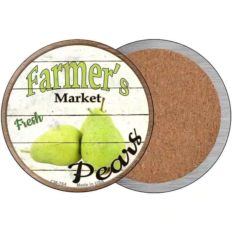 Farmers Market Pears Novelty Circle Coaster Set of 4 3.5" Coaster (Sets of 4) (CC)