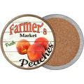 Farmers Market Peaches Novelty Circle Coaster Set of 4 3.5" Coaster (Sets of 4) (CC)