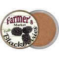Farmers Market Black Berries Novelty Circle Coaster Set of 4 3.5" Coaster (Sets of 4) (CC)
