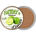 Farmers Market Limes Novelty Circle Coaster Set of 4 3.5" Coaster (Sets of 4) (CC)