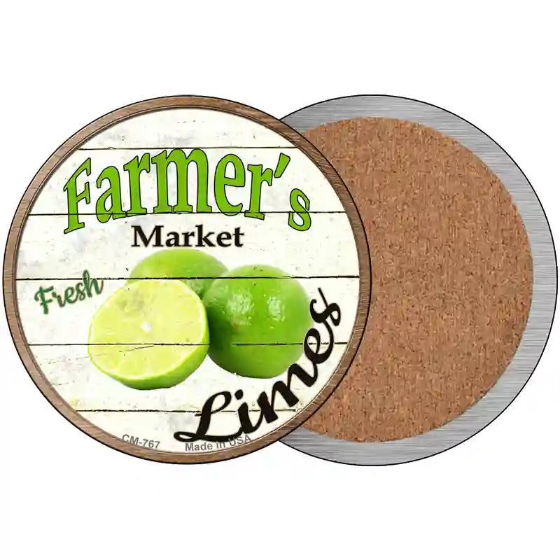 Farmers Market Limes Novelty Circle Coaster Set of 4 3.5" Coaster (Sets of 4) (CC)