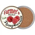 Farmers Market Raspberries Novelty Circle Coaster Set of 4 3.5" Coaster (Sets of 4) (CC)