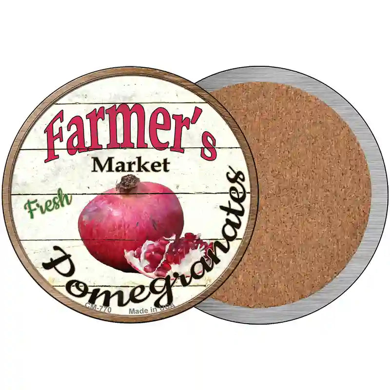 Farmers Market Pomegranates Novelty Circle Coaster Set of 4 3.5" Coaster (Sets of 4) (CC)