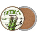 Farmers Market Asparagus Novelty Circle Coaster Set of 4 3.5" Coaster (Sets of 4) (CC)