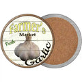 Farmers Market Garlic Novelty Circle Coaster Set of 4 3.5" Coaster (Sets of 4) (CC)