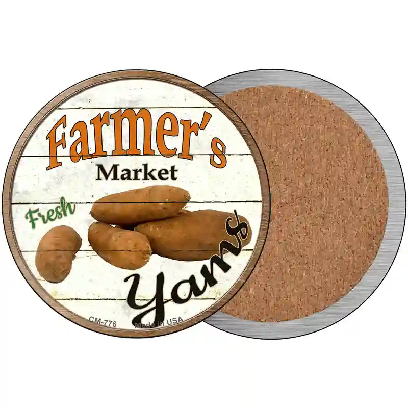 Farmers Market Yams Novelty Circle Coaster Set of 4 3.5" Coaster (Sets of 4) (CC)