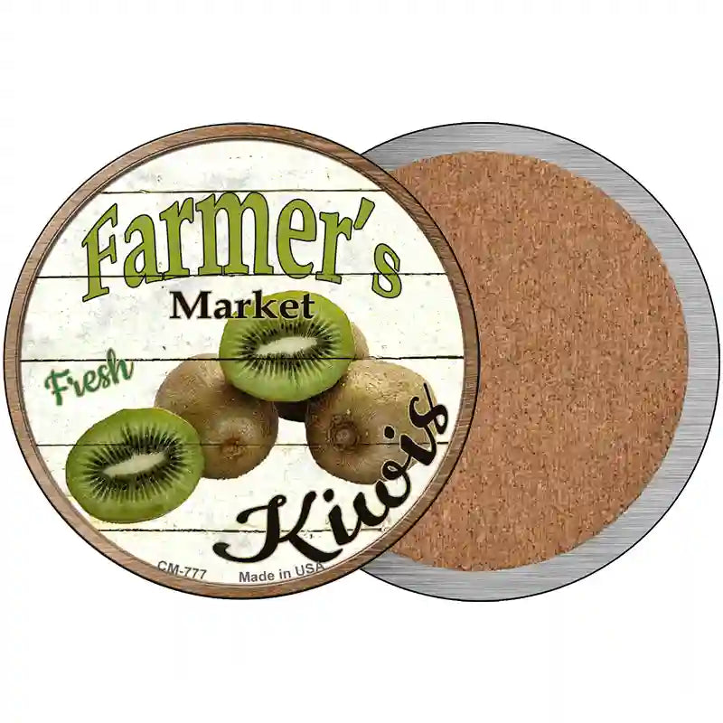 Farmers Market Kiwis Novelty Circle Coaster Set of 4 3.5" Coaster (Sets of 4) (CC)