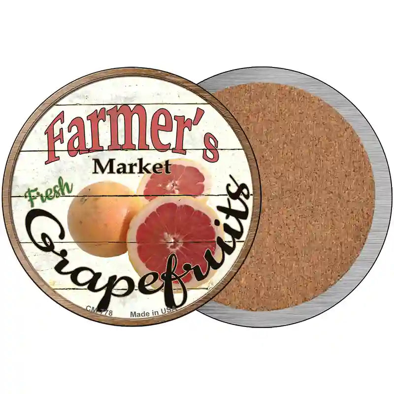 Farmers Market Grapefruits Novelty Circle Coaster Set of 4 3.5" Coaster (Sets of 4) (CC)