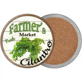 Farmers Market Cilantro Novelty Circle Coaster Set of 4 3.5" Coaster (Sets of 4) (CC)