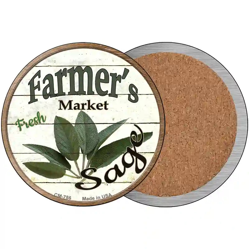 Farmers Market Sage Novelty Circle Coaster Set of 4 3.5" Coaster (Sets of 4) (CC)