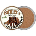 Farmers Market Cinnamon Novelty Circle Coaster Set of 4 3.5" Coaster (Sets of 4) (CC)