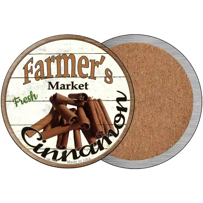 Farmers Market Cinnamon Novelty Circle Coaster Set of 4 3.5" Coaster (Sets of 4) (CC)