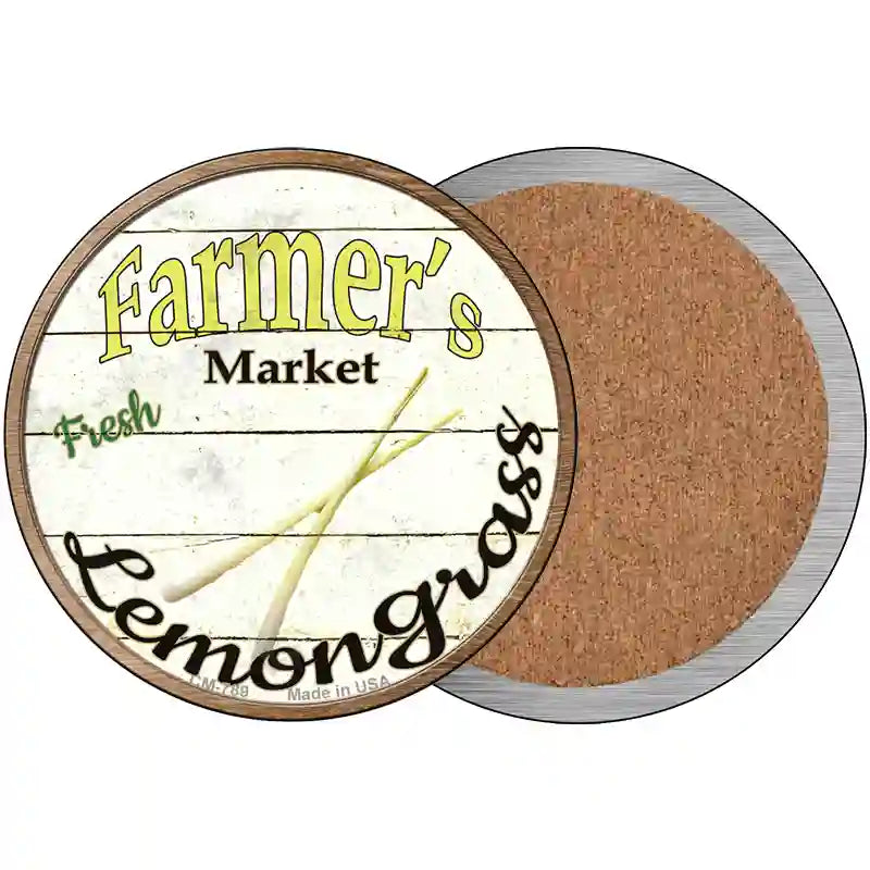 Farmers Market Lemongrass Novelty Circle Coaster Set of 4 3.5" Coaster (Sets of 4) (CC)