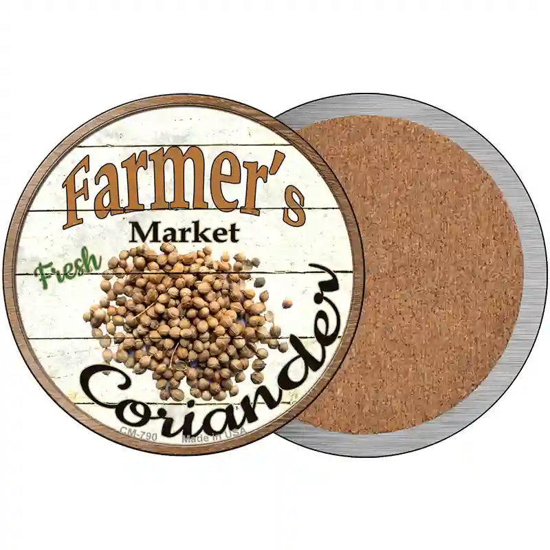 Farmers Market Coriander Novelty Circle Coaster Set of 4 3.5" Coaster (Sets of 4) (CC)