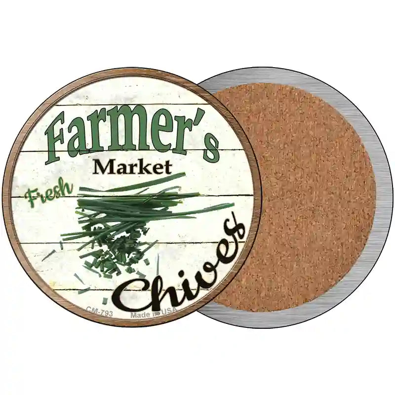 Farmers Market Chives Novelty Circle Coaster Set of 4 3.5" Coaster (Sets of 4) (CC)
