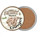 Farmers Market Ginger Novelty Circle Coaster Set of 4 3.5" Coaster (Sets of 4) (CC)