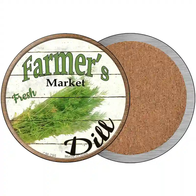 Farmers Market Dill Novelty Circle Coaster Set of 4 3.5" Coaster (Sets of 4) (CC)