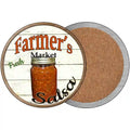 Farmers Market Salsa Novelty Circle Coaster Set of 4 3.5" Coaster (Sets of 4) (CC)