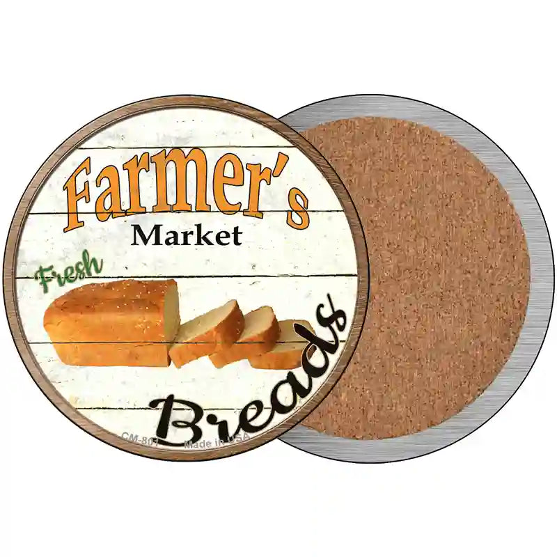 Farmers Market Breads Novelty Circle Coaster Set of 4 3.5" Coaster (Sets of 4) (CC)